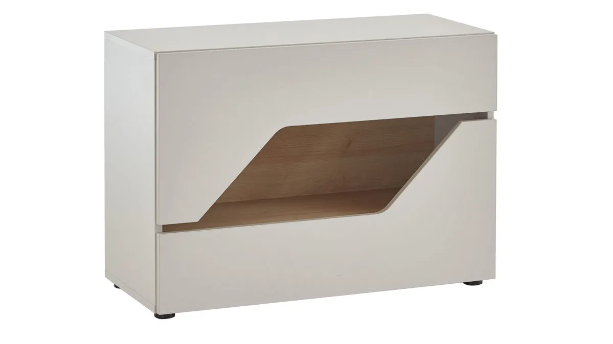 Jugendzimmer Serie ZE 1 - Kommode, Weiß & Eichefarben - ca. 90 x 64 cm