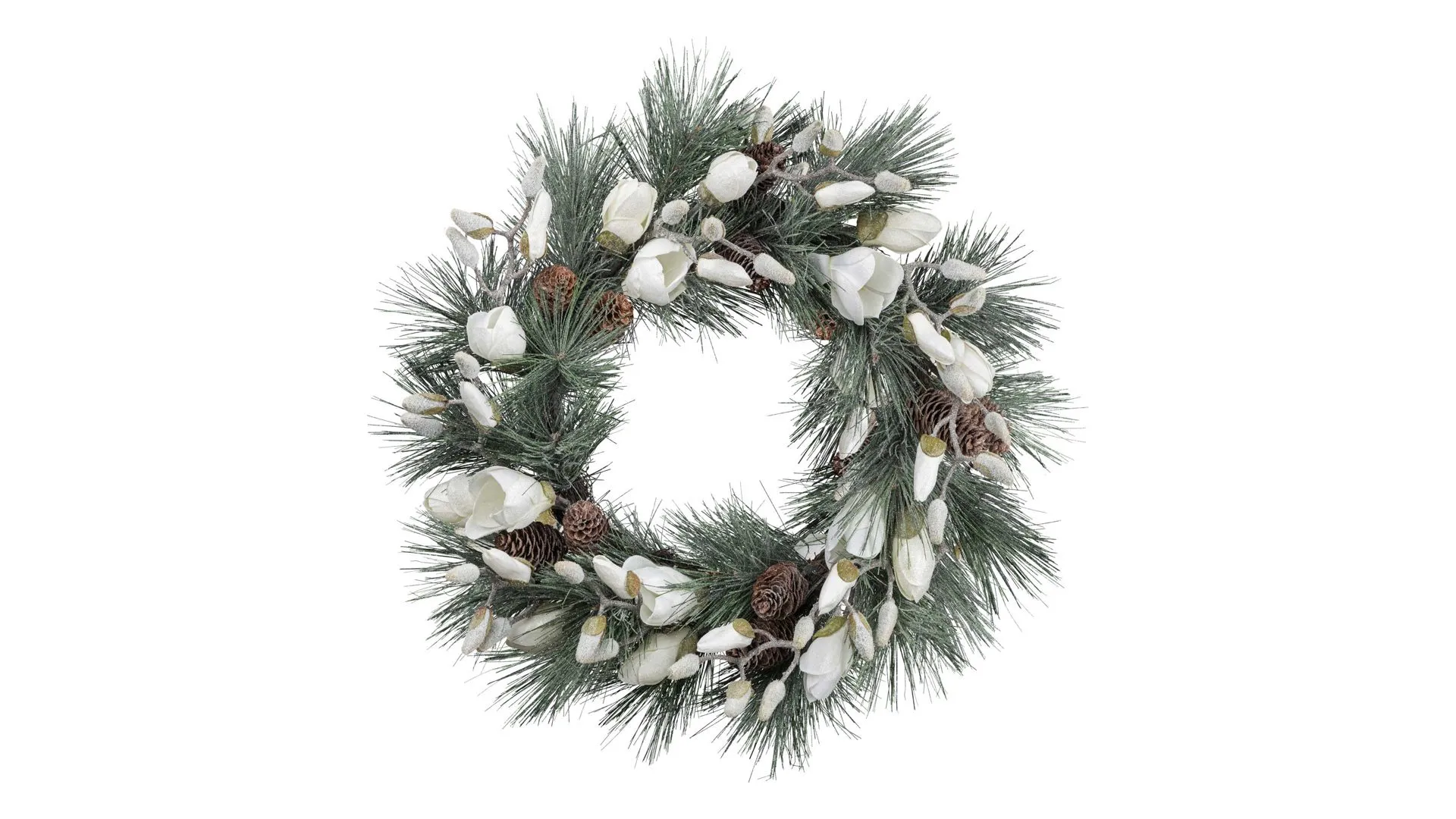 Magnolienkranz Waldemar, künstliche Blüten – Durchmesser ca. 51 cm