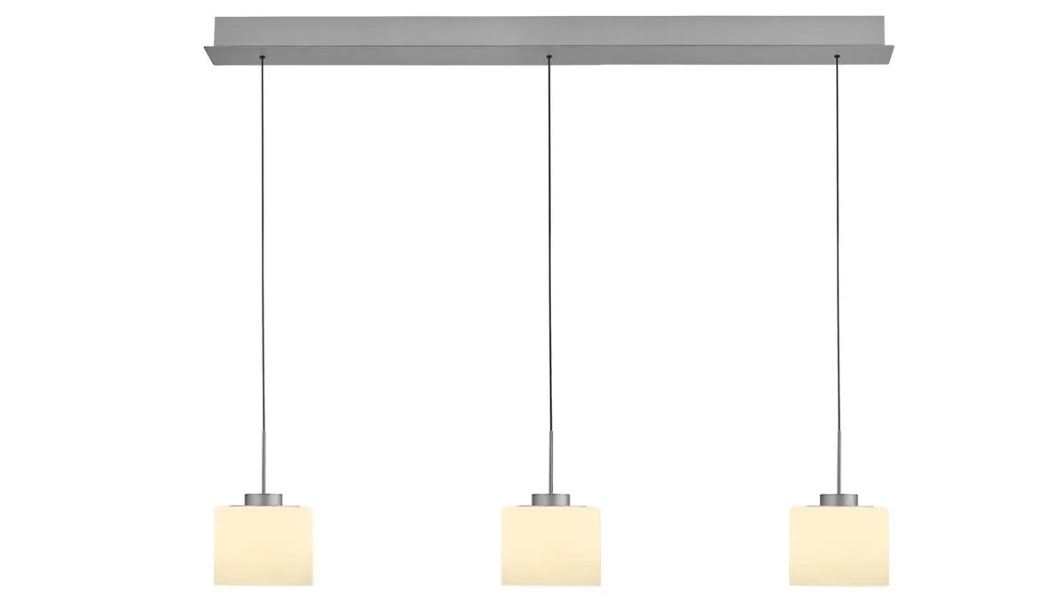 B-LEUCHTEN LED-Pendelleuchte Abby, Weiß & Aluminium - Länge ca. 110 cm