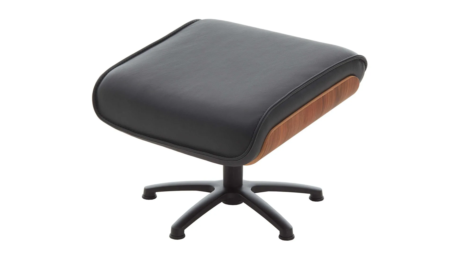 VS-HU1141 - Hocker, schwarzes Leder Torro & Nussbaum