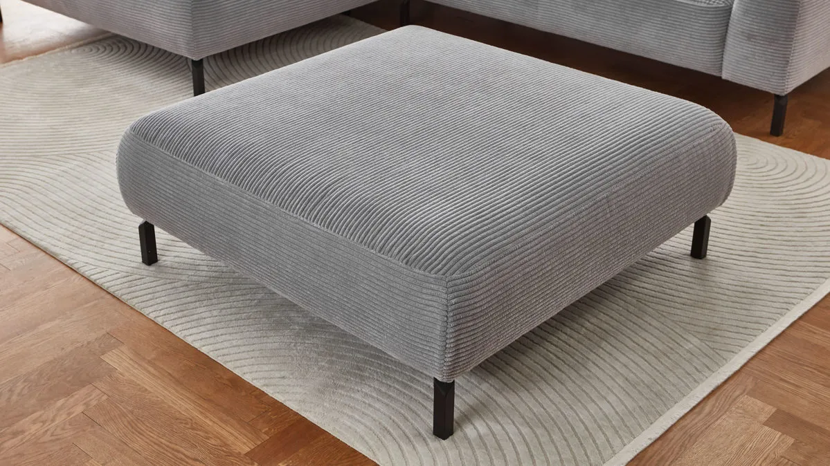 SOFAkultur Programm SK 770 - XXL-Hocker, grauer Cordbezug - ca. 109 x 109 cm