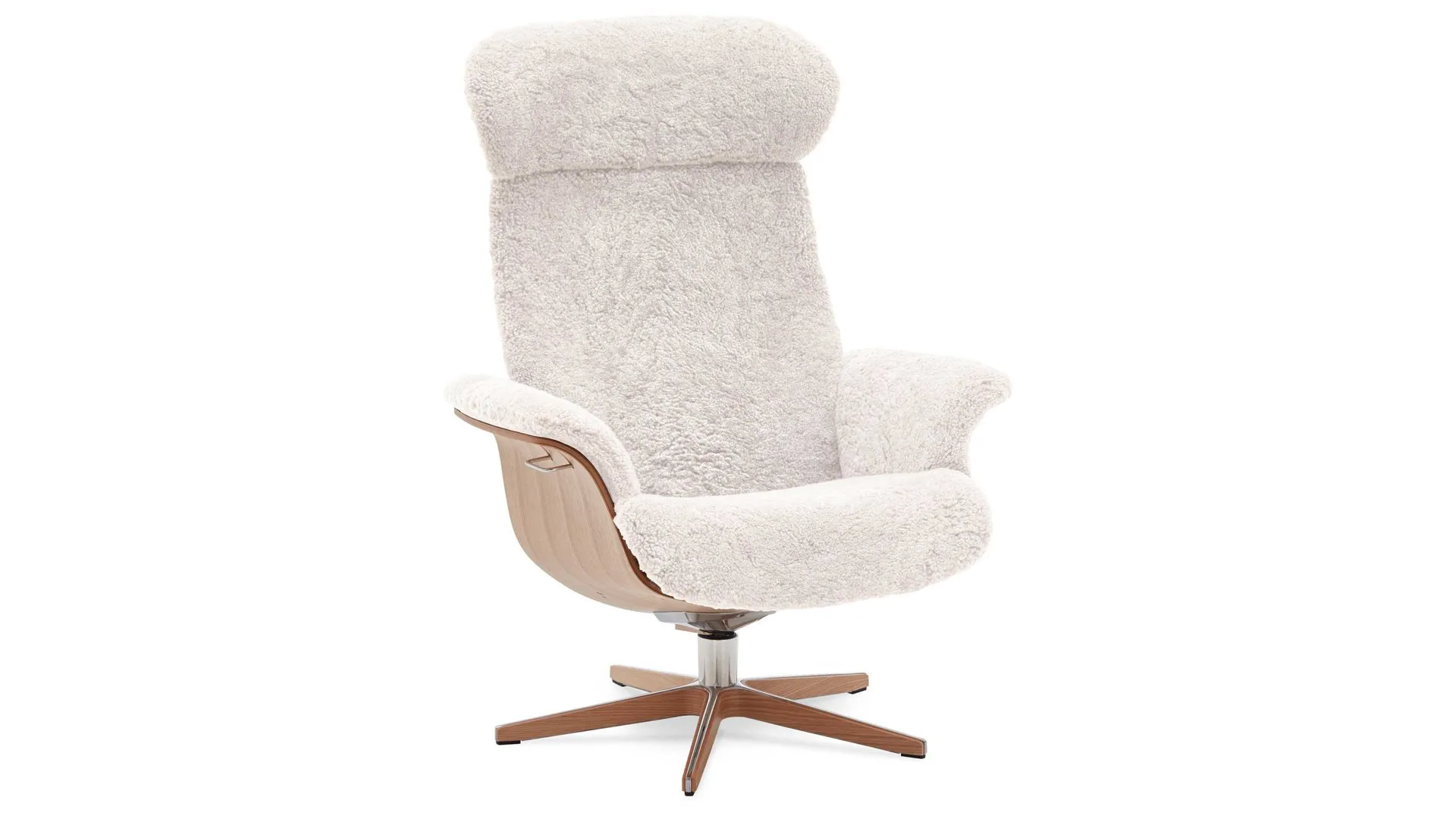 CONFORM® Relaxsessel Timeout mit Schaffell, weißes Schaffell & Eichefurnier