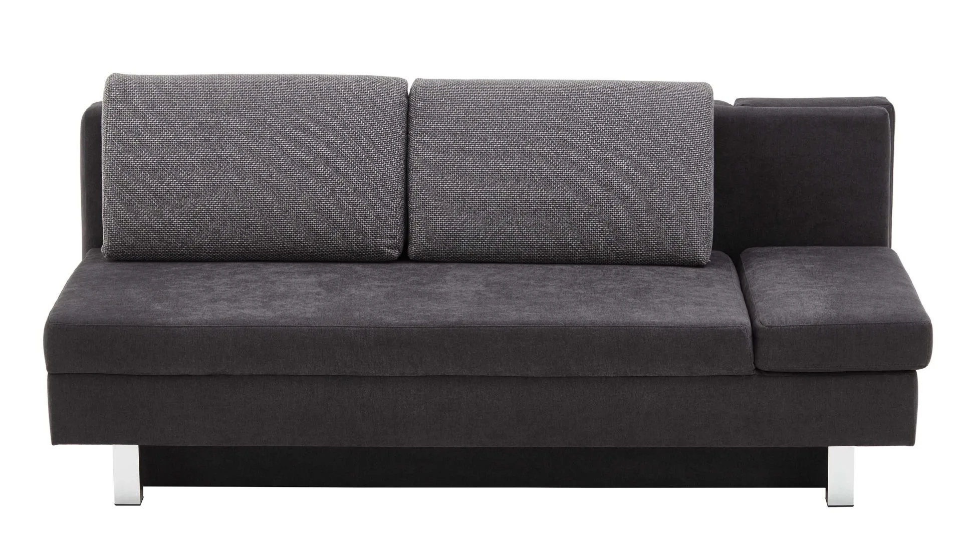 Schlafsofa Tino, schwarzer Bezug 55-6323 & chromfarbene Metallüße