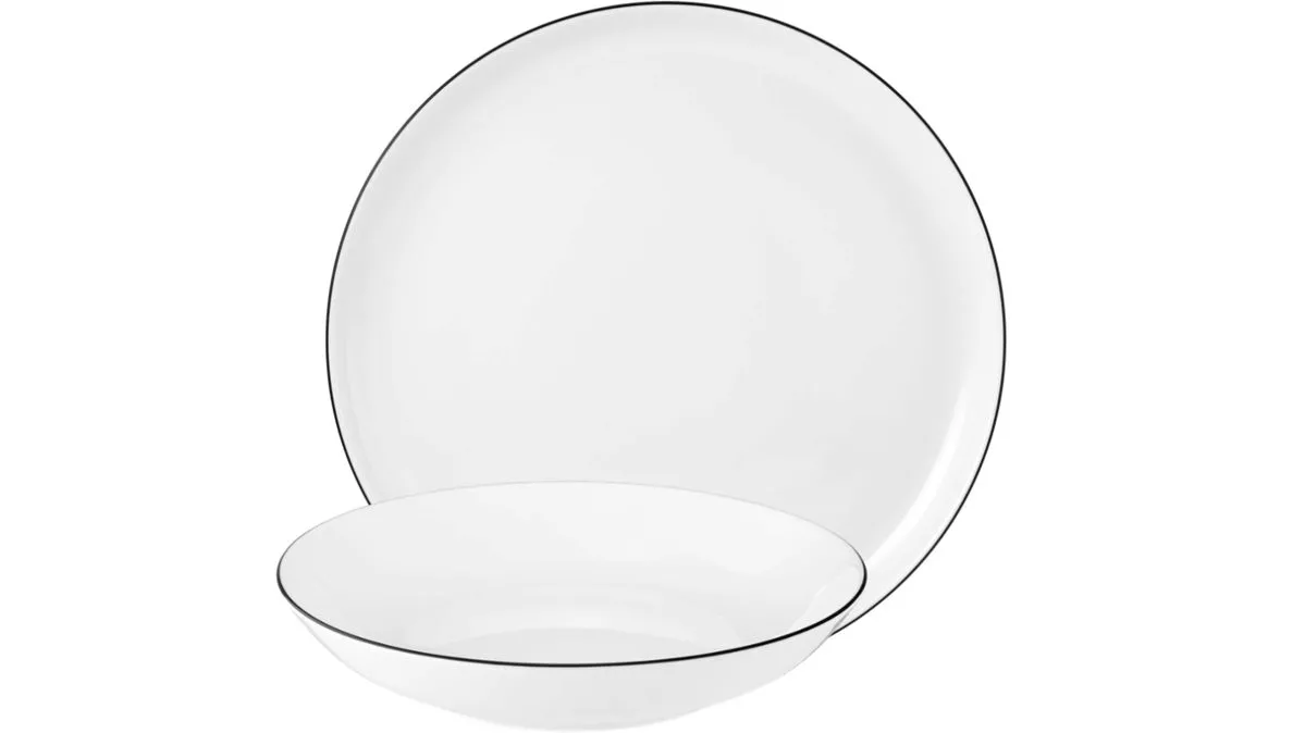 Seltmann Tafelservice Lido, weißes Porzellan - zwölfteilig