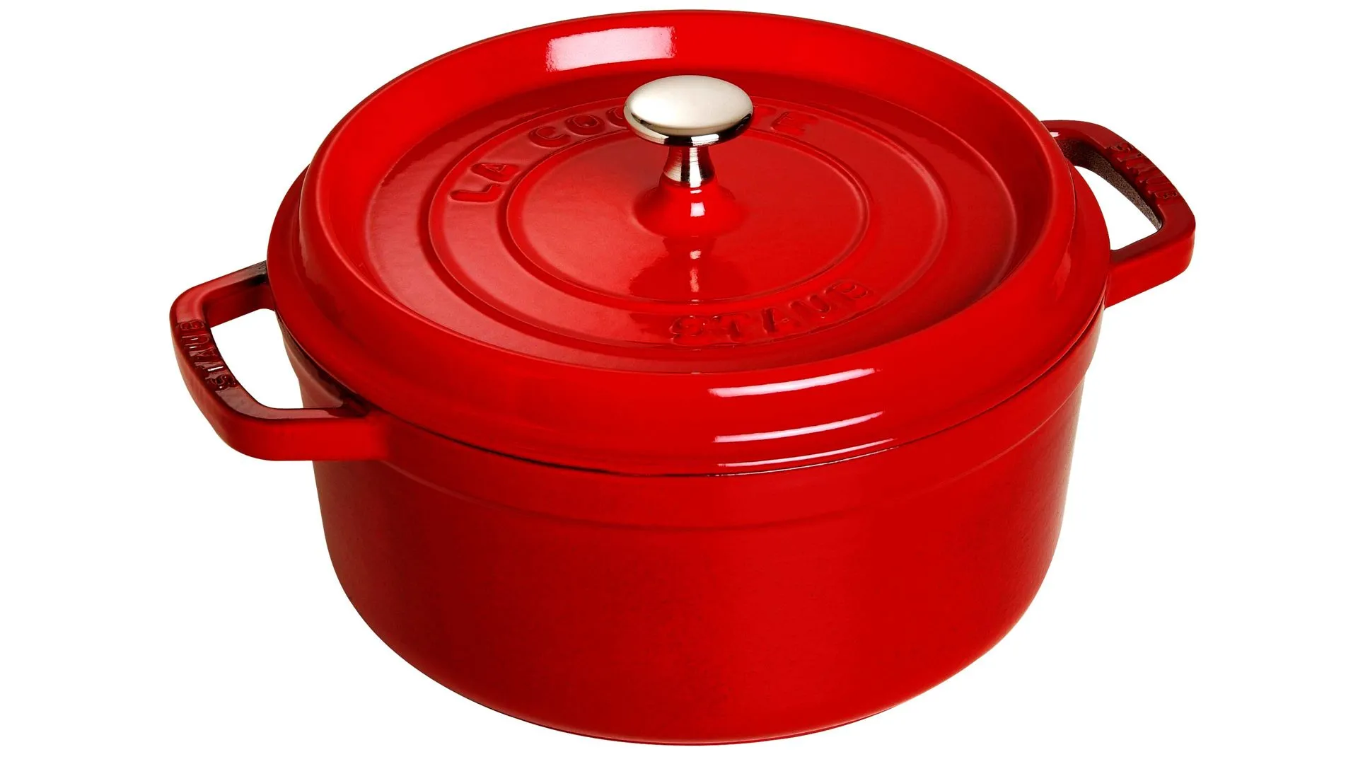 staub® Cocotte, kirschrotes Gusseisen - ca. 3,8 Liter