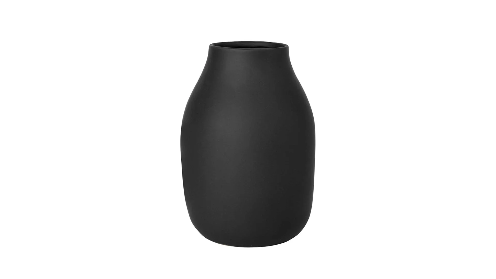 blomus Vase Colora, dunkelgraues Steingut – Höhe ca. 20 cm