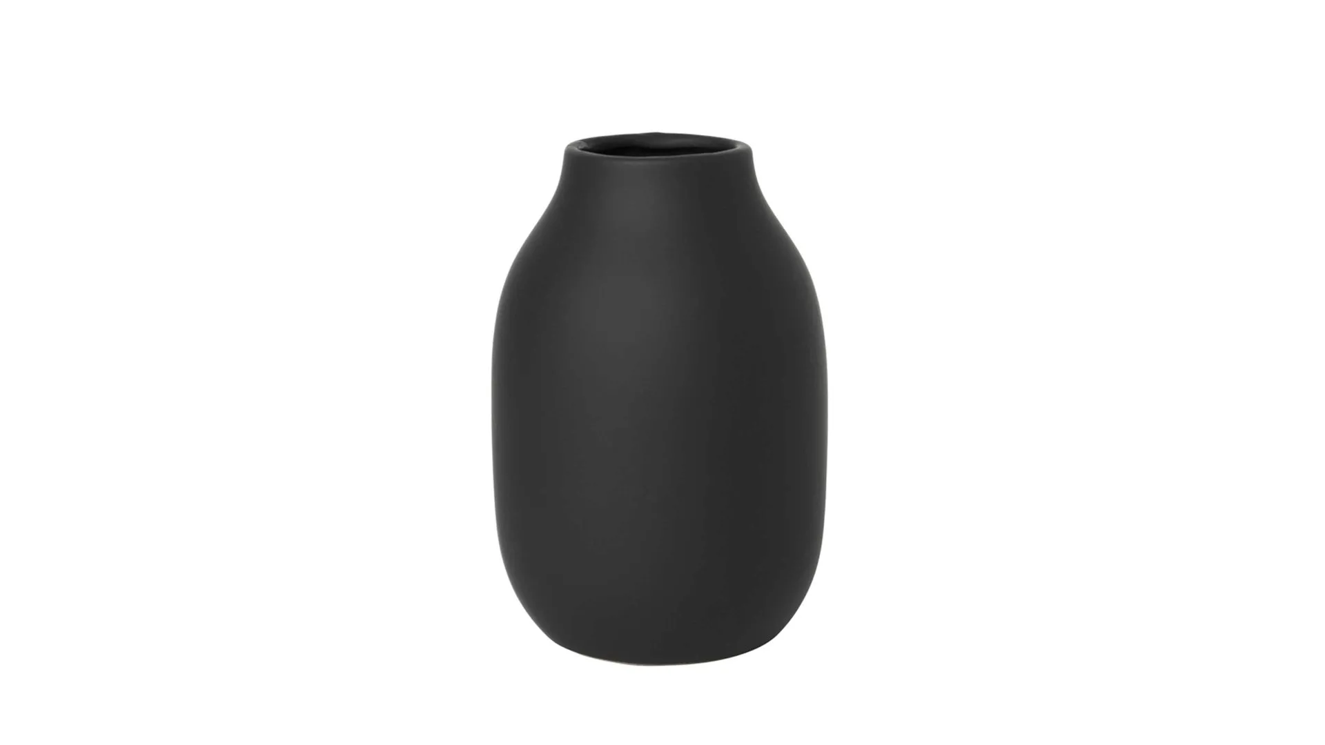 blomus Vase Colora, dunkelgraues Steingut – Höhe ca. 15 cm