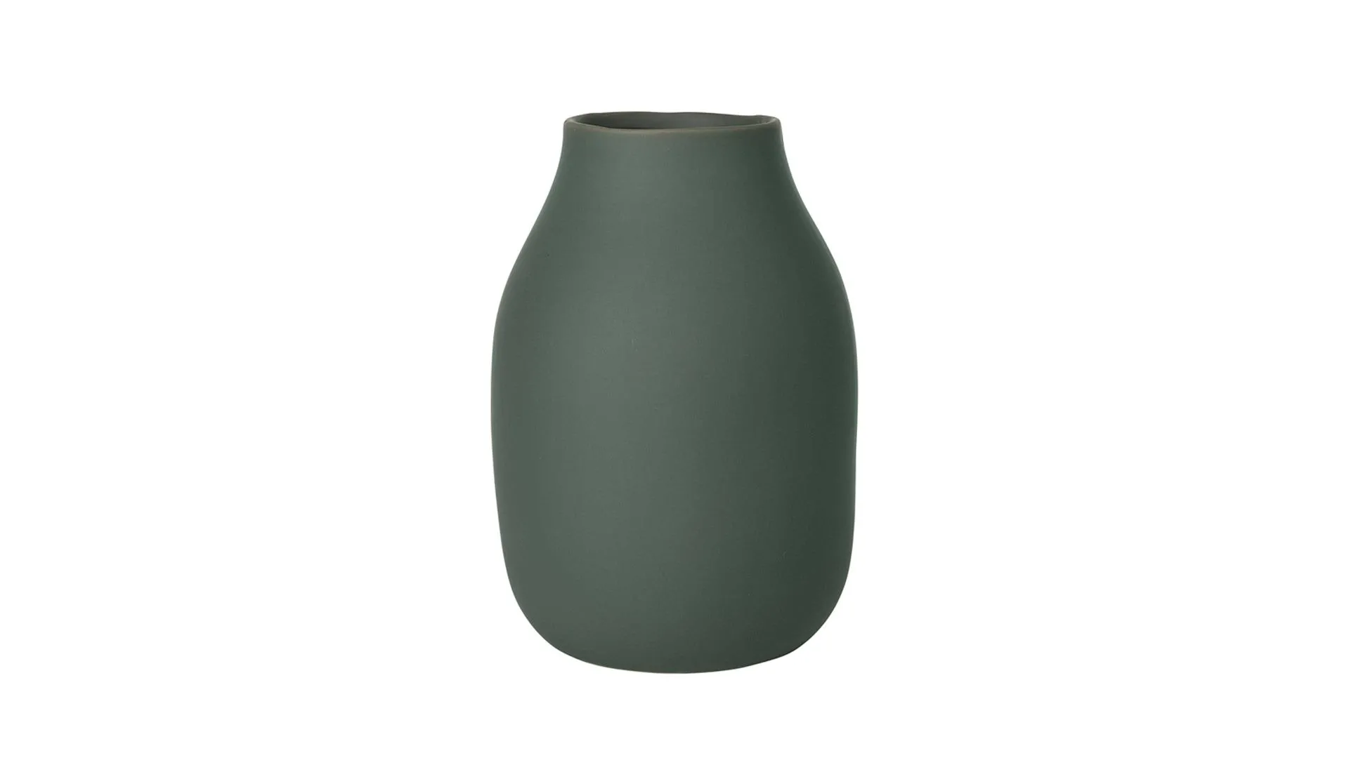 blomus Vase Colora, agavengrünes Steingut – Höhe ca. 20 cm