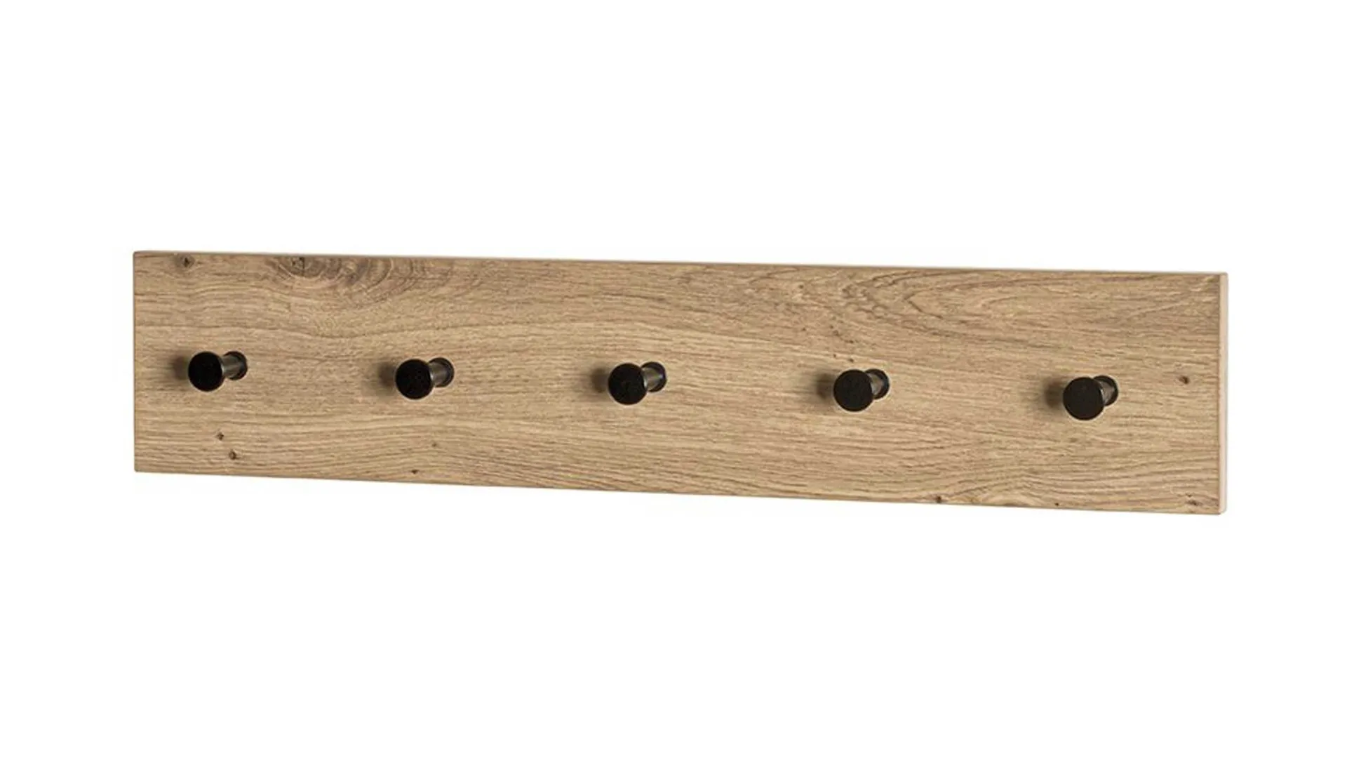 Wandgarderobe, Artisan Eiche & schwarzes Metall - ca. 60 x 12 cm