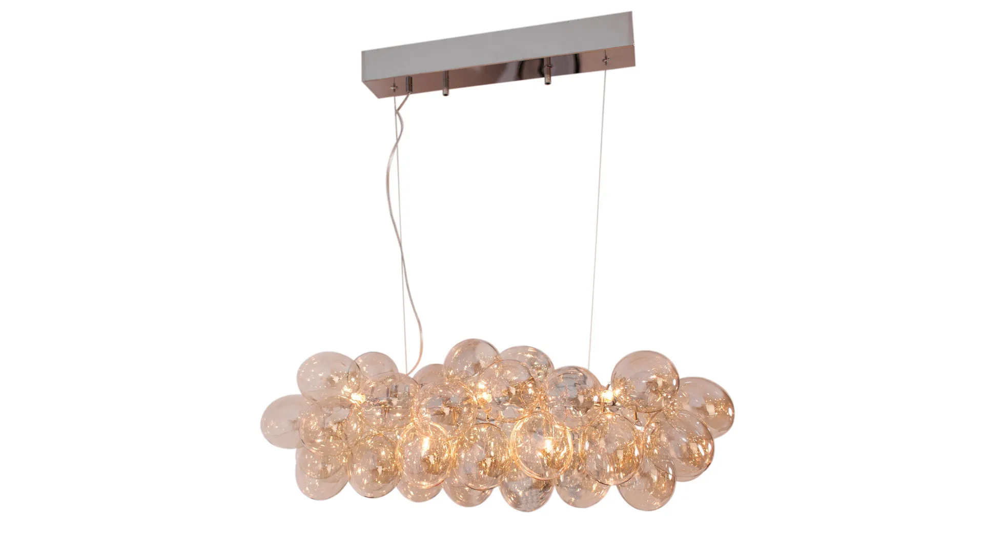 BY RYDÉNS Leuchten Serie Gross Bar - Hängeleuchte, amberfarbenes Glas - Länge ca. 80 cm