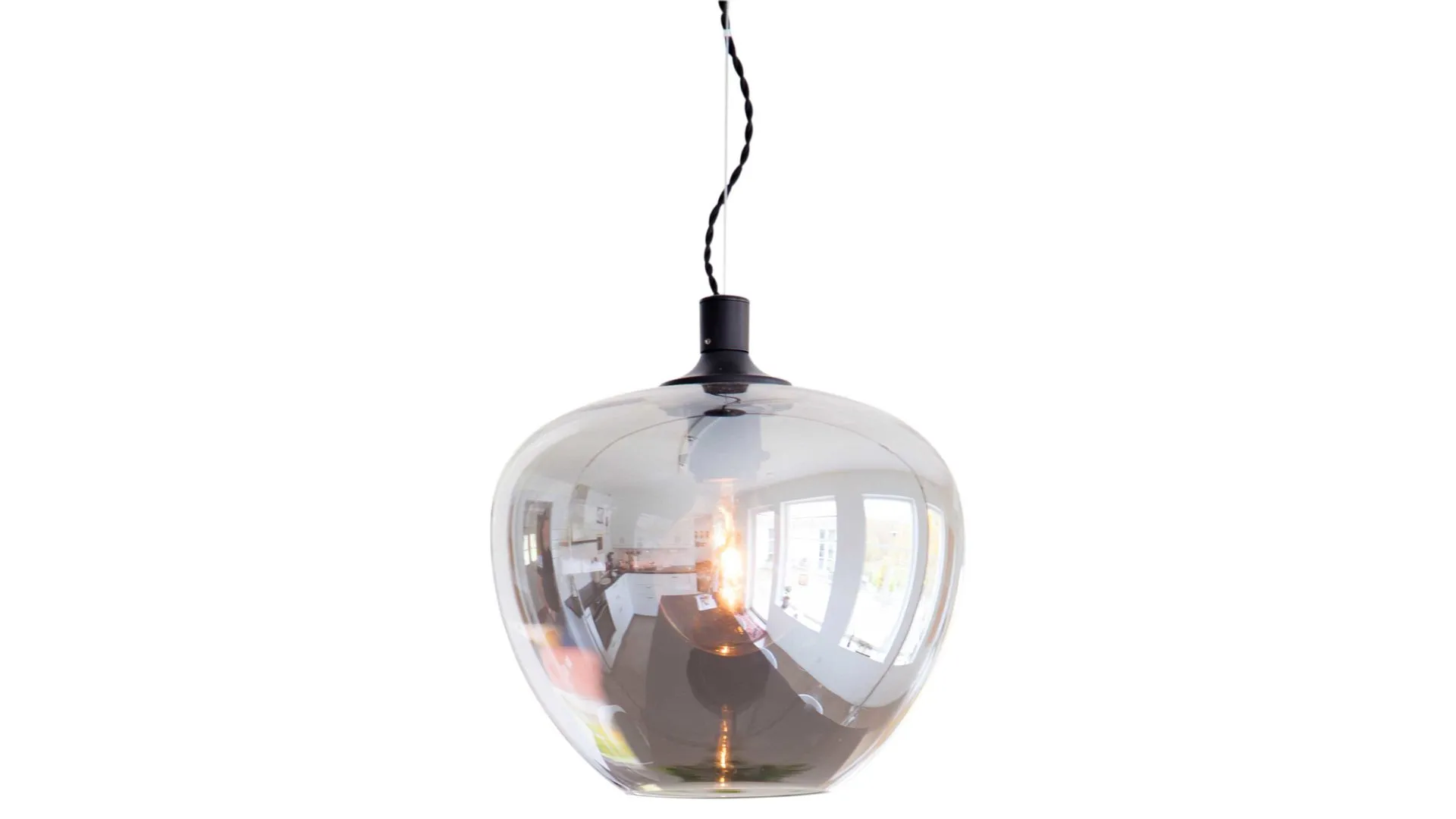 BY RYDÉNS Hängeleuchte Bellissimo, rauchgraues Glas - Durchmesser ca. 28 cm