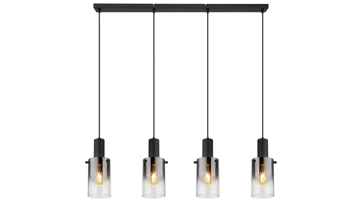 GLOBO Hängelampe Florentina, rauchfarbenes Glas - Länge ca. 103 cm