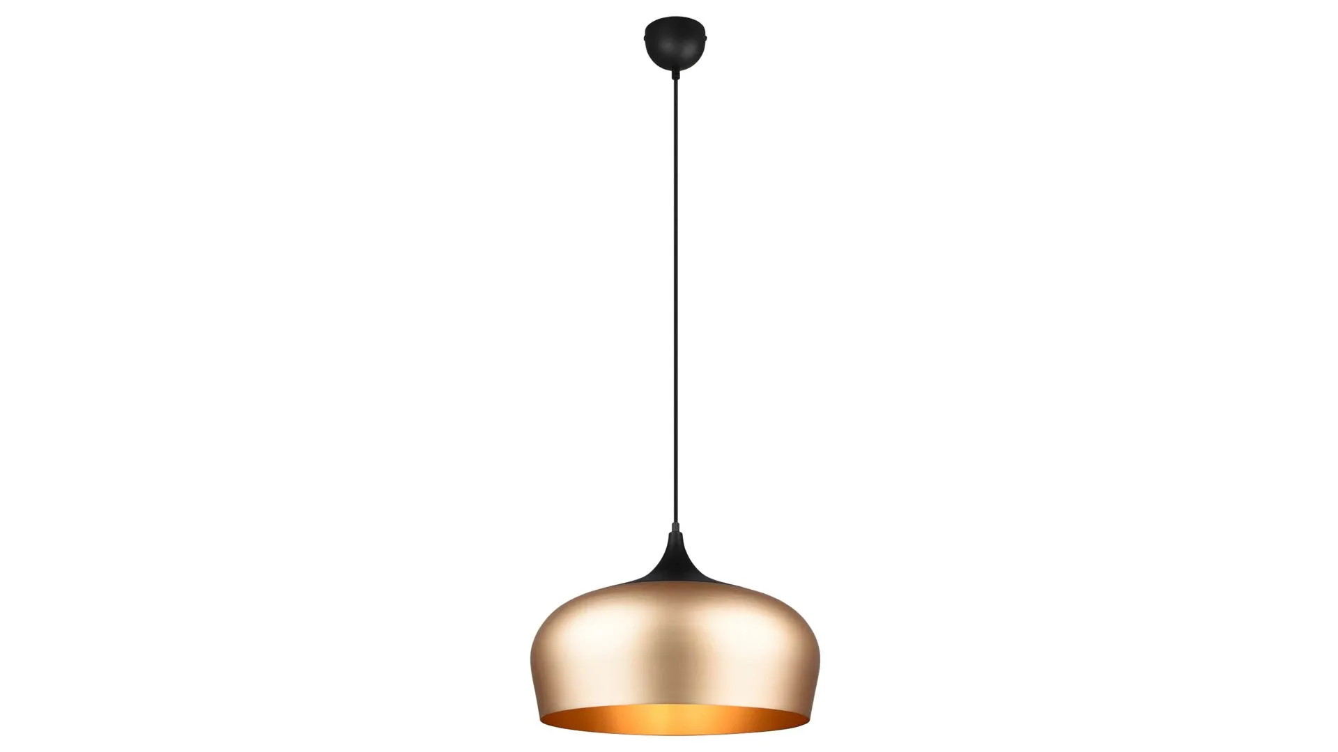 Trio Pendelleuchte Chiron, Messing & Schwarz - Durchmesser ca. 45 cm