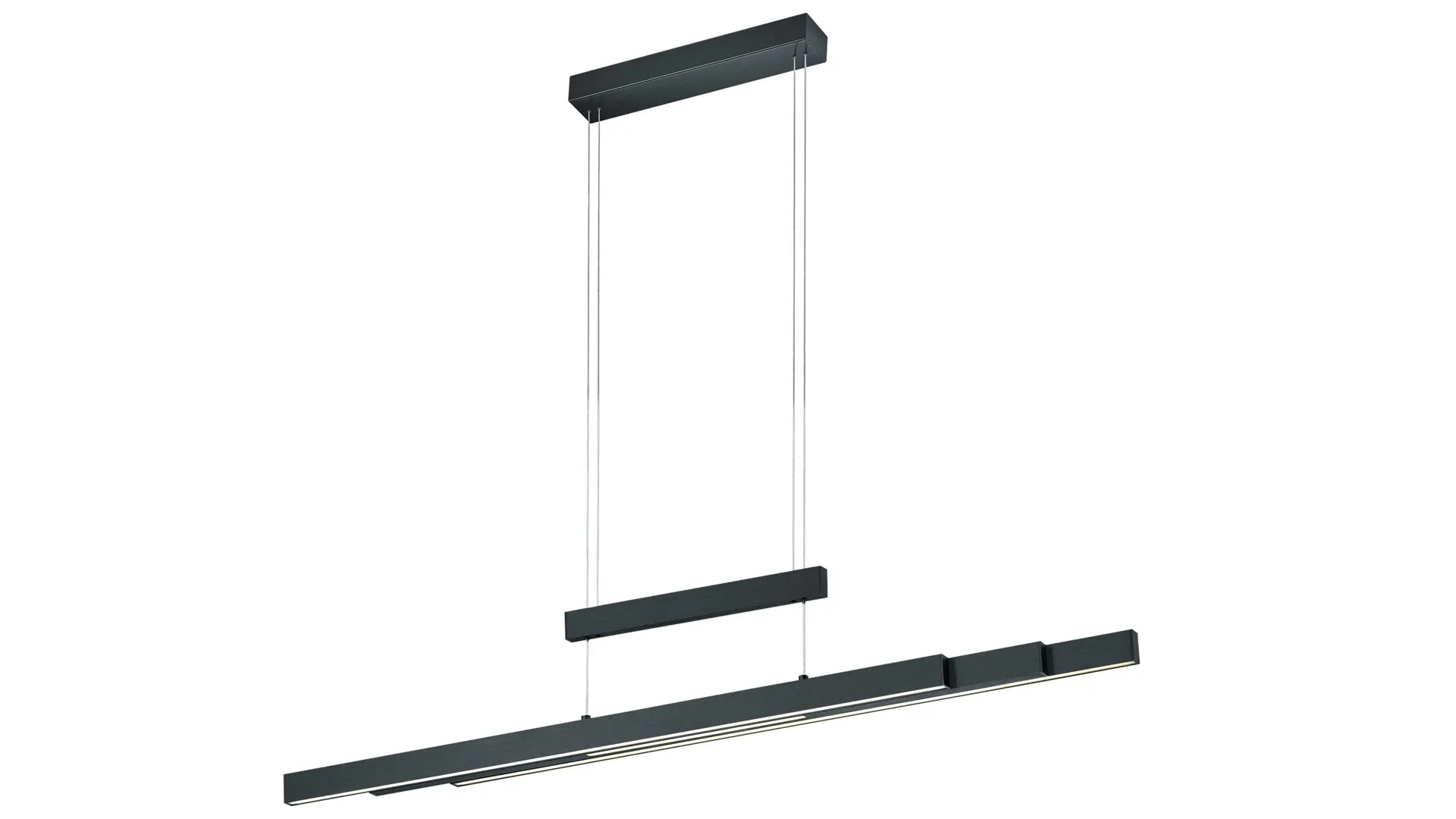 TRIO Leuchten Serie Trajan, mattschwarzes Metall - Länge ca. 151 cm