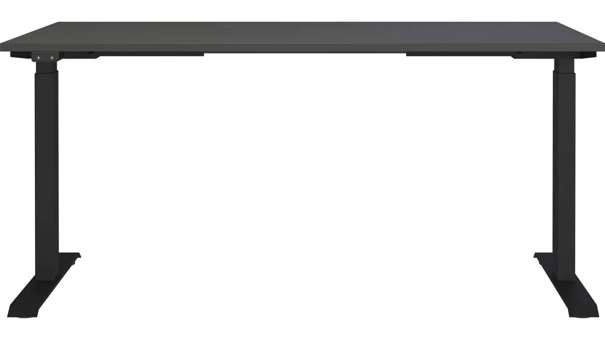 Schreibtisch Jet, Graphit & Schwarz - höhenverstellbar, Breite ca. 158 cm