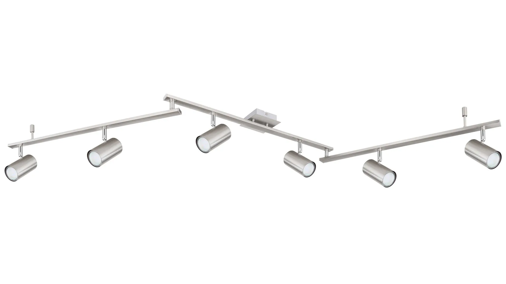 GLOBO Deckenstrahler Robby, Nickel matt - sechs Spots, Länge ca. 180 cm