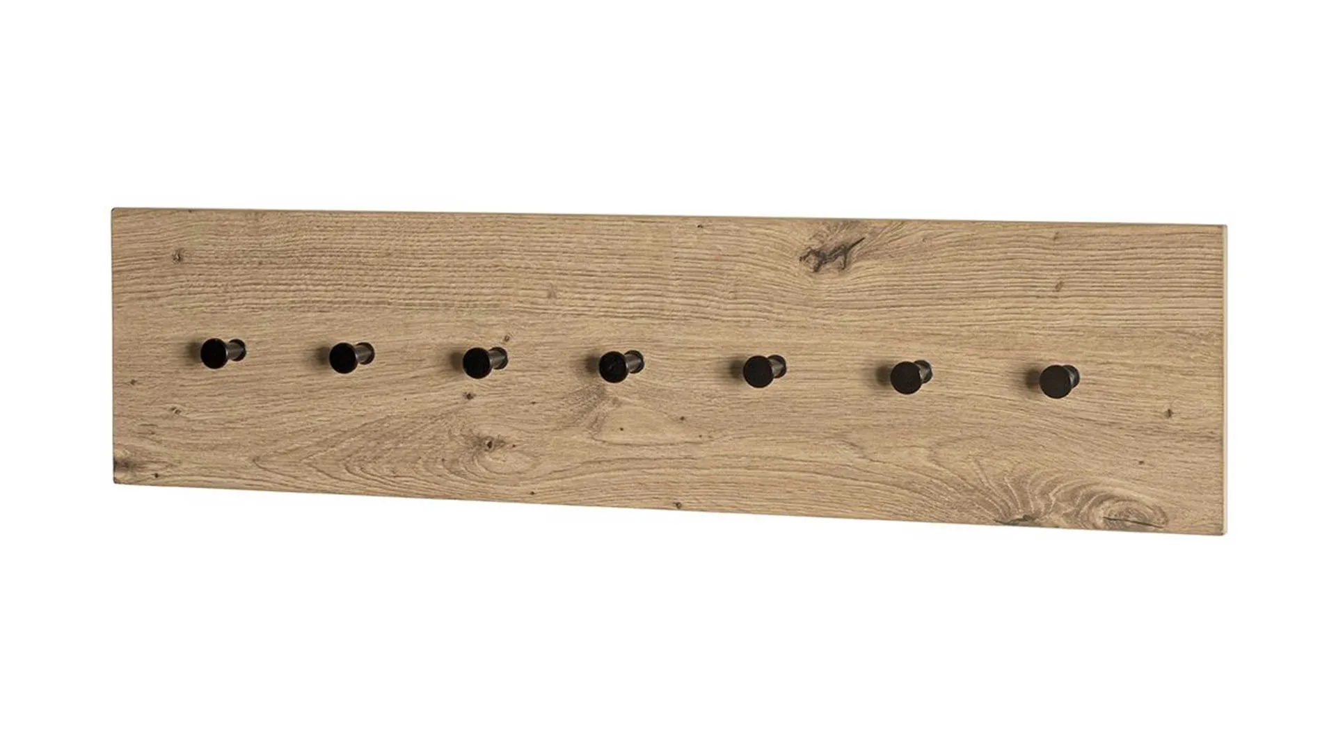 Wandgarderobe, Artisan Eiche & schwarzes Metall - ca. 80 x 20 cm