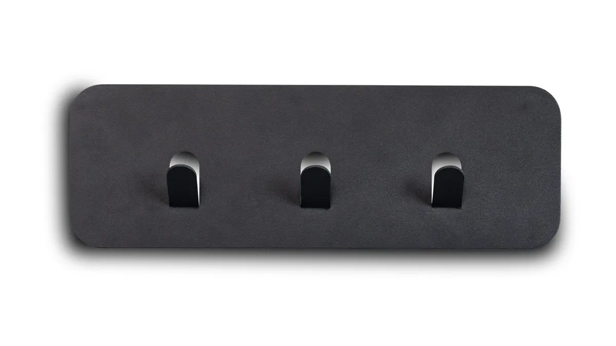 Garderobenleiste Lilly, Anthrazit – drei Haken, Länge ca. 30 cm