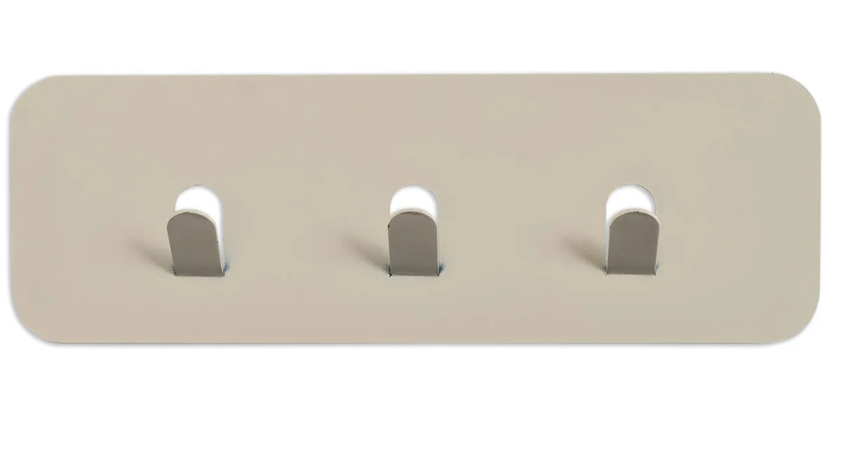 Garderobenleiste Lilly, Cremeweiß – drei Haken, Länge ca. 30 cm