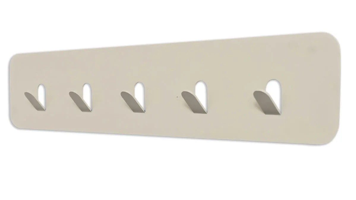 Garderobenleiste Lilly, Cremeweiß – fünf Haken, Länge ca. 50 cm