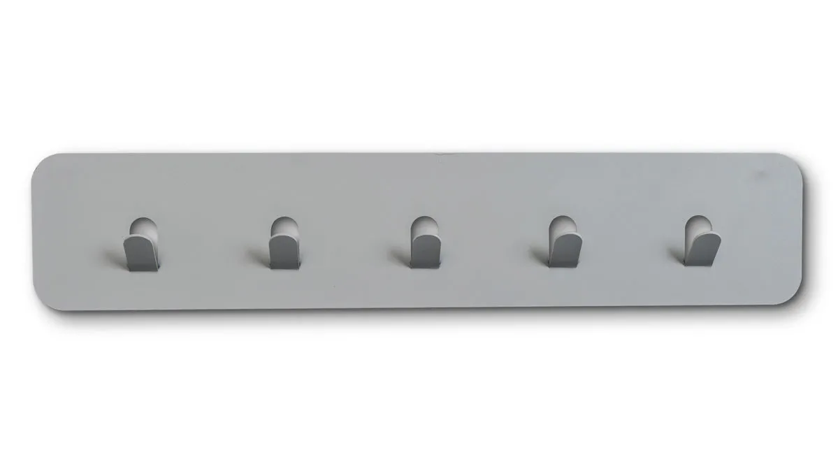 Garderobenleiste Lilly, Grau – fünf Haken, Länge ca. 50 cm