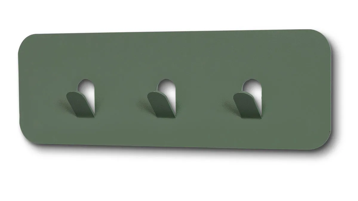 Garderobenleiste Lilly, Grün – drei Haken, Länge ca. 30 cm