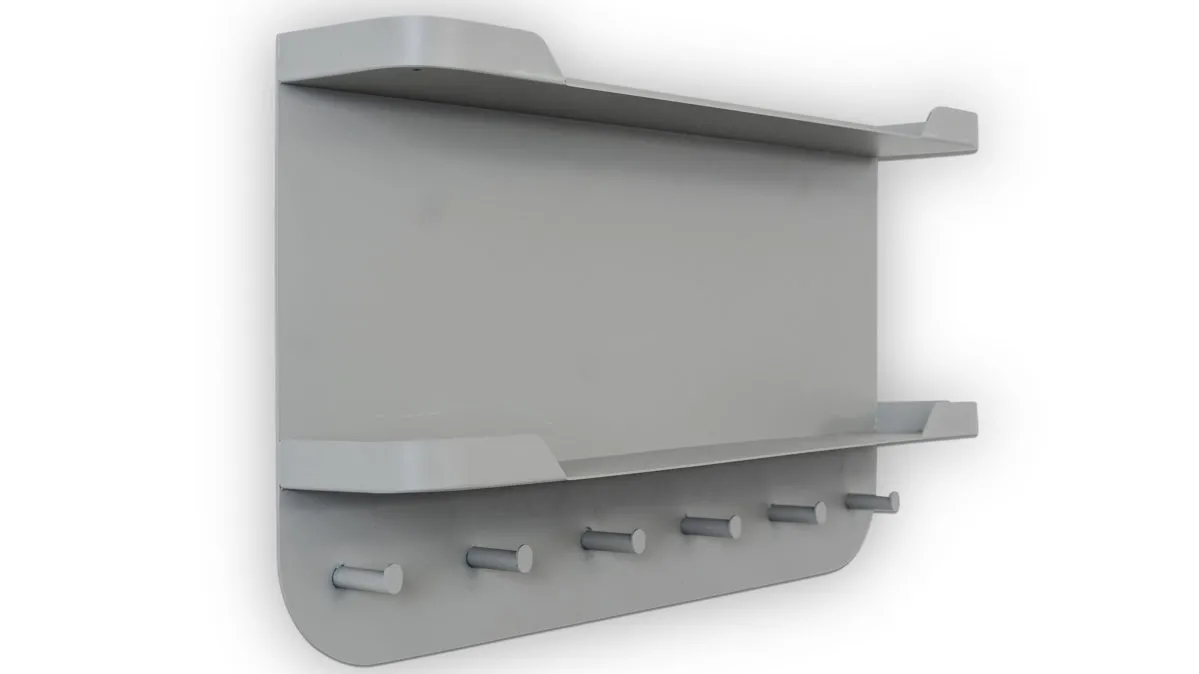 Wandgarderobe Jil 2, Grau – sechs Haken, Länge ca. 70 cm