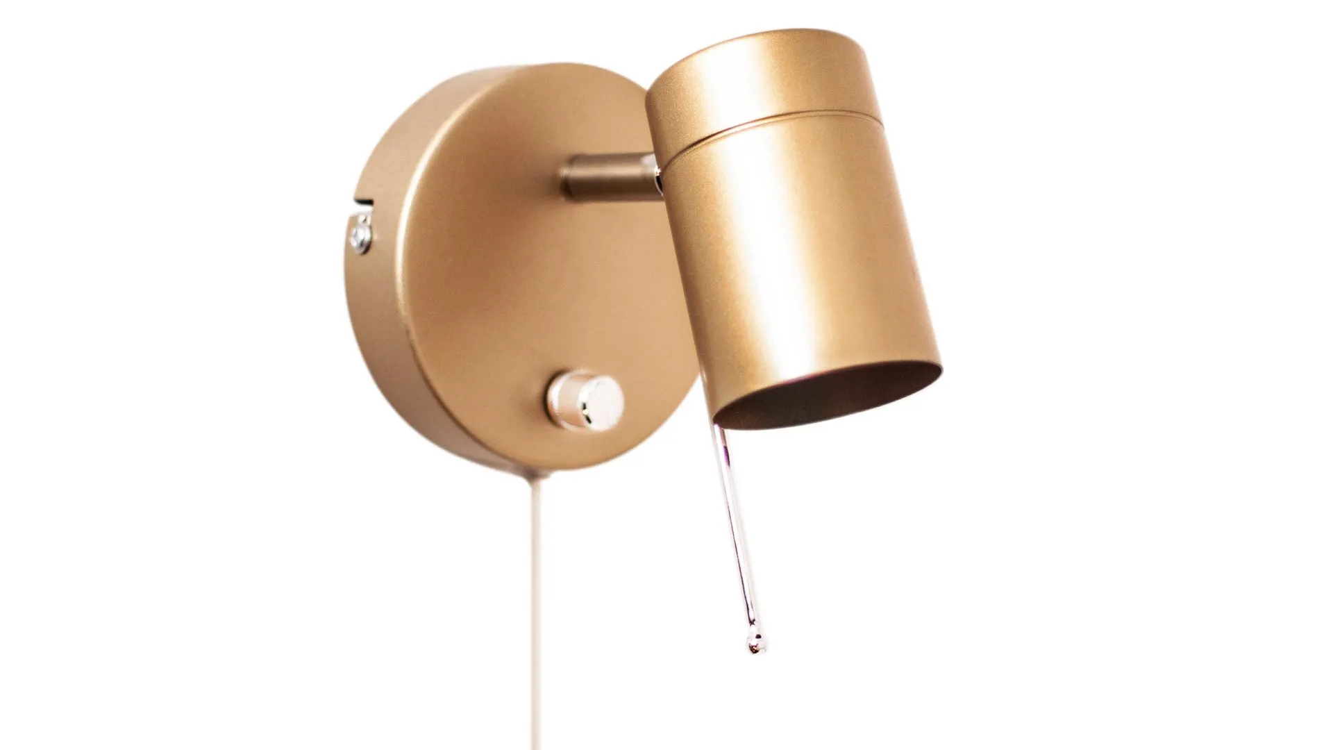 BY RYDÉNS Leuchten Serie Correct - Wandleuchte, goldfarbenes Metall - Länge ca. 11 cm