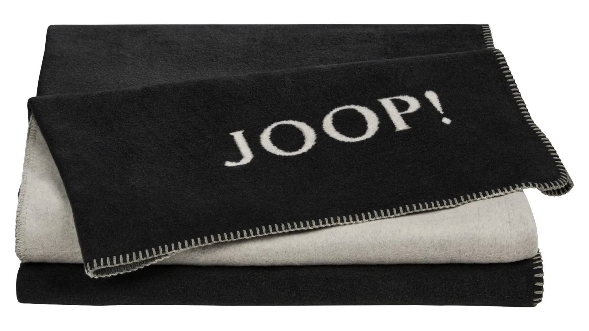 JOOP! Wohndecke Uni Doubleface, Anthrazit & Asche – ca. 150 x 200 cm