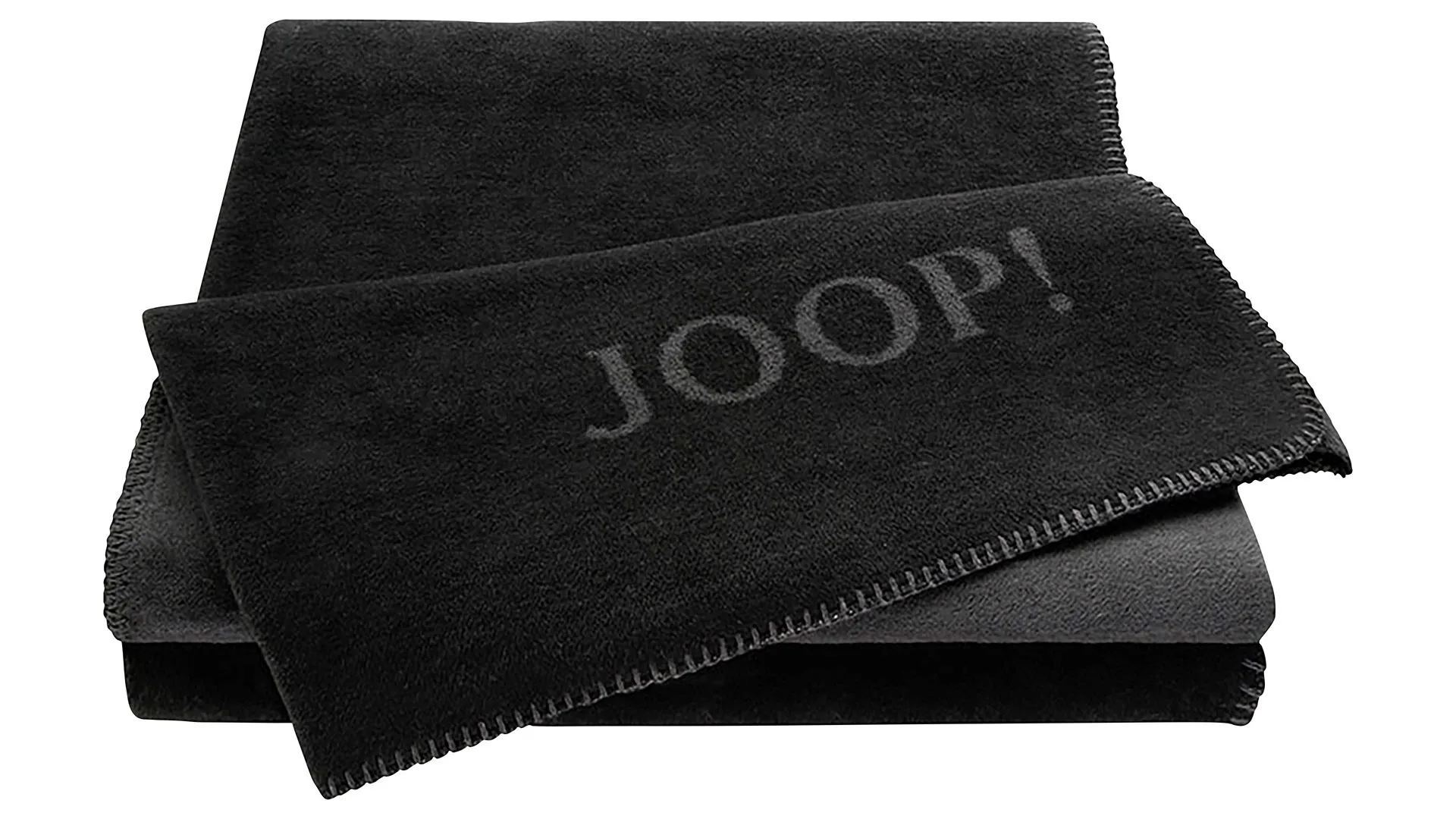 JOOP! Wohndecke Uni Doubleface, Schwarz & Anthrazit – ca. 150 x 200 cm
