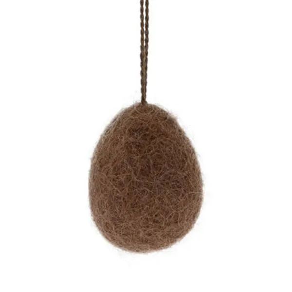 Storefactory Dekorationsanhänger Ei aus Filz Ullas Braun (3cm)