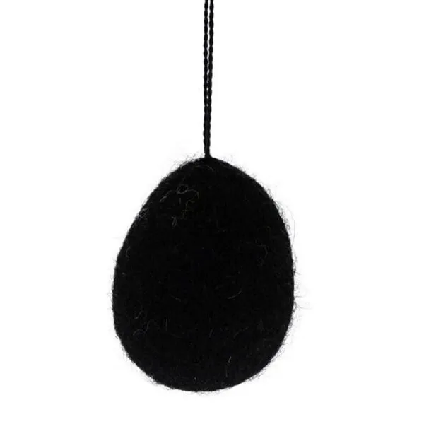 Storefactory Dekorationsanhänger Ei aus Filz Ullas Schwarz (3cm)