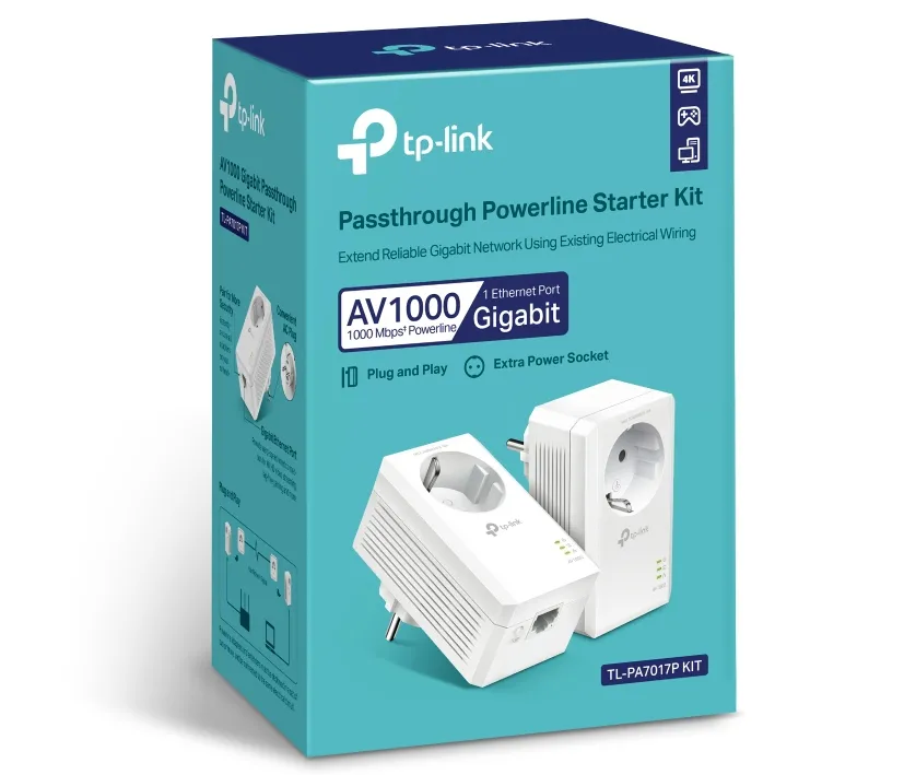 PowerLAN Powerline PA7017 Set KIT Netzwerk über Steckdose