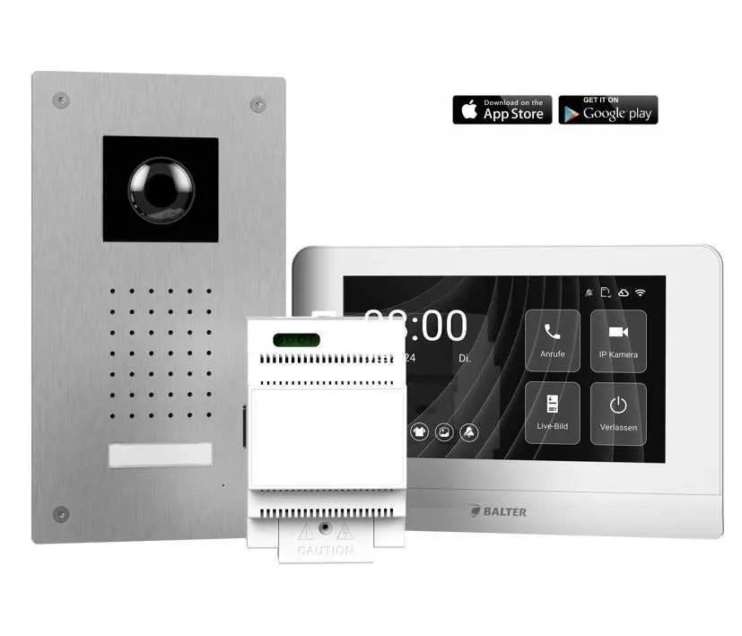 Kamera Türsprechanlage 2-Draht für 1-Familienhaus mit Touch Monitor ENTRI-L Türsprech Sprechanlage