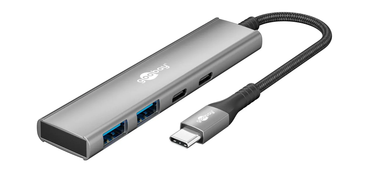 USB-C Hub 4-Port Input USB-C auf 2x USB-C und 2x USB-A 4-fach USB Hub bzw USB Verteiler