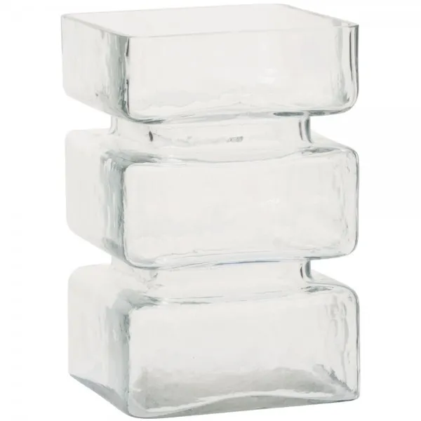 Urban Nature Culture Vase Pila Recycled Glass Transparent (16x16x25cm)