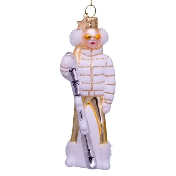VONDELS Christbaumschmuck Ski Lady Weiß (13,0cm)
