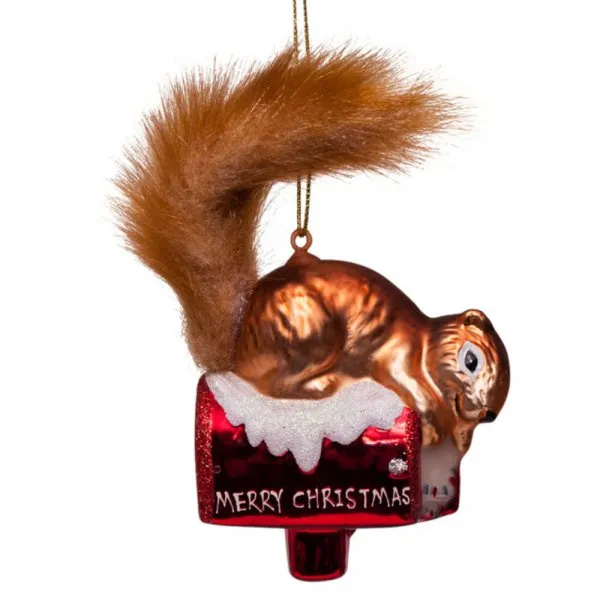 VONDELS Christbaumschmuck Squirell On Mailbox Brown (12,0 cm)