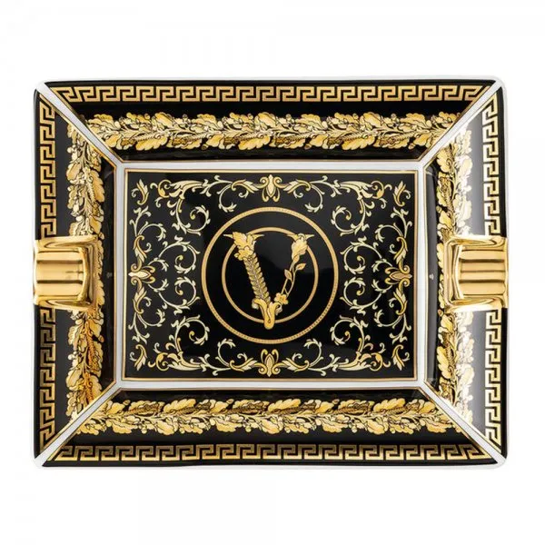 Versace by Rosenthal Aschenbecher Virtus Gala Schwarz (13cm)