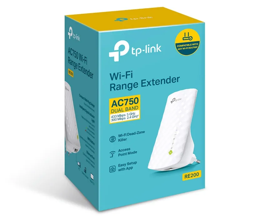 WLAN Repeater WLAN Verstärker AC750 mit LAN-Buchse 2,4Ghz und 5Ghz MESH Dual-Band