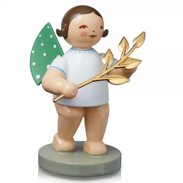 Wendt & Kühn Grünhainicher Engel mit vergoldetem Zweig