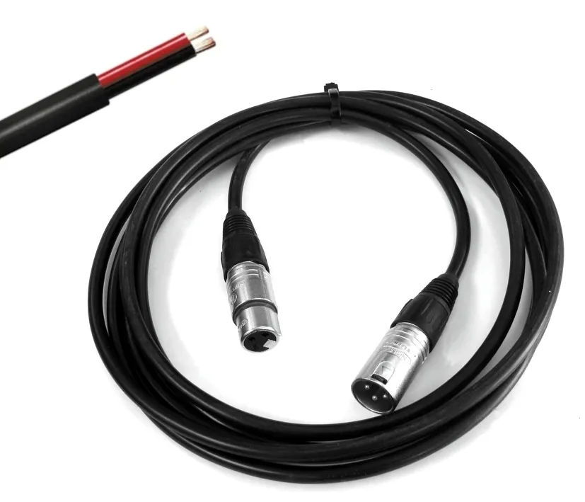 3m XLR Lautsprecherkabel 2x1,5qmm XLR-Stecker auf XLR-Kupplung + NICHT GESCHIRMT