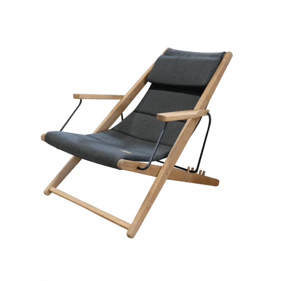 Gartenstuhl Klappstuhl Loungesessel mit Armlehne Teak holz Anthrazit Beaver Creek