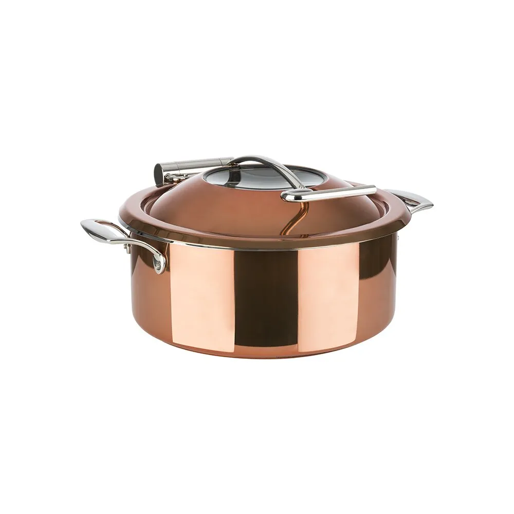 APS Chafing Dish, 4-tlg. Set Ø 30,5 cm, H: 17,5 cm 18/8 Edelstahl, Kupfer-Look