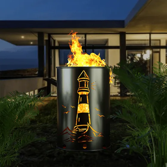 Fuchsbau Feuertonnen | Leuchtturm | Stahl | D 60 x H 90 cm