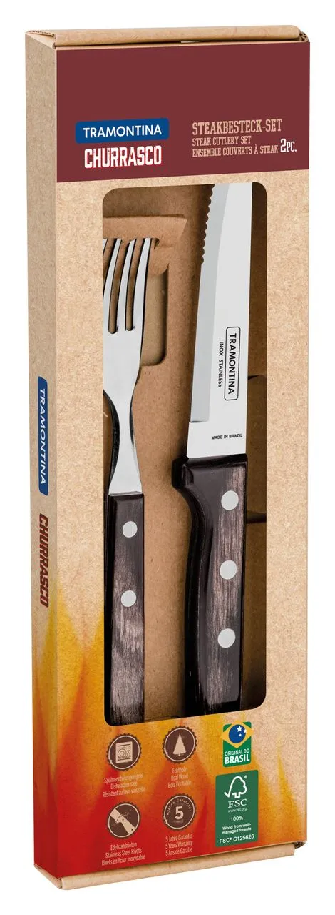 2-tlg. Steakbesteck-Set "Gaucho", braun