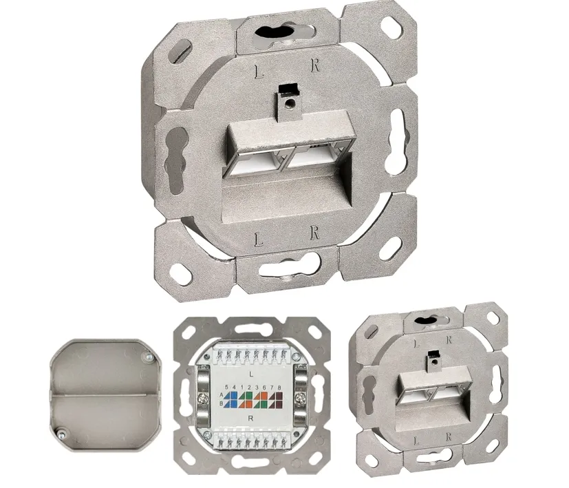 Netzwerkdose CAT6A Unterputz Doppeldose LAN Dose ohne Blende