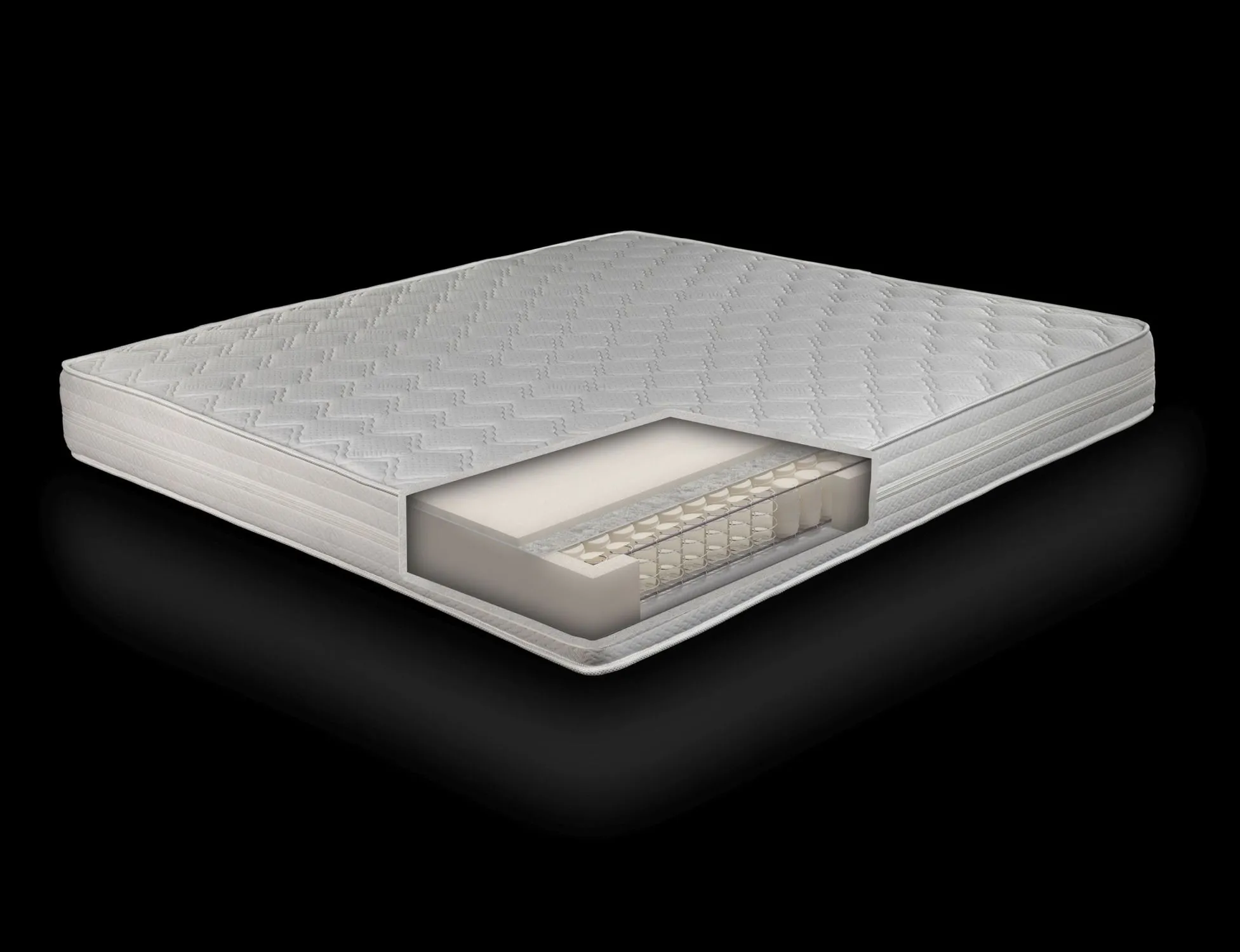 Matratze Economic Classic Pocket mit Taschen Federkern, 3 Zonen in Überlänge - Abmessungen: 160 x 220 cm