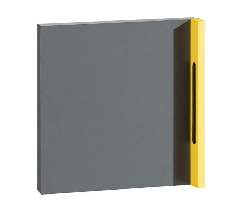 Tür Jakob, Farbe: Anthrazit / Gelb - 37 x 37 x 6 cm (H x B x T)