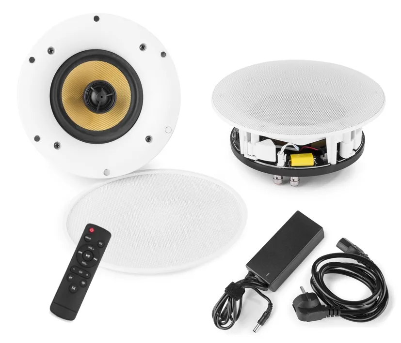 WiFi Deckenlautsprecher mit Bluetooth WLAN DM220mm 2-wege 100W inkl APP FB Netzteil